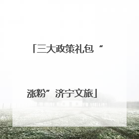 三大政策礼包“涨粉”济宁文旅